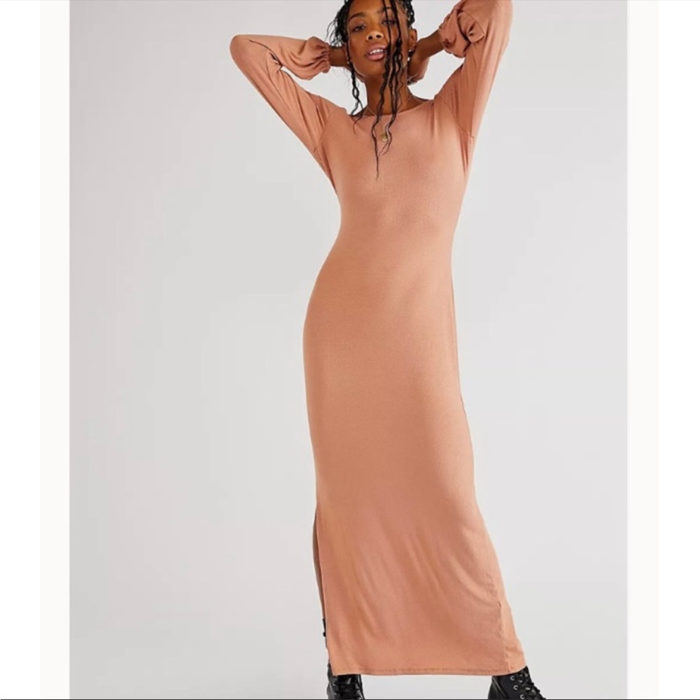 Free people Luna MIDI dress Peach